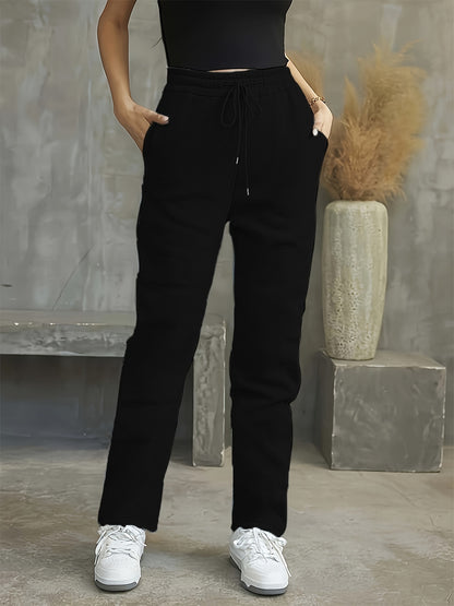 Cozy Drawstring Loose Fit Sweat Pants - LuxyXO