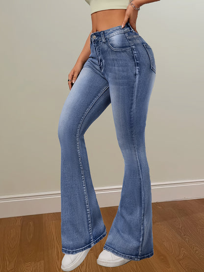 High Stretch Flare Leg Jeans - LuxyXO