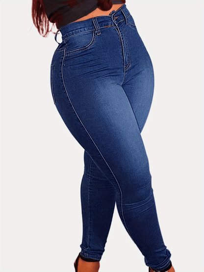 Plus Size Womens Stretchy Skinny Fit Jeans - Soft Cotton Blend