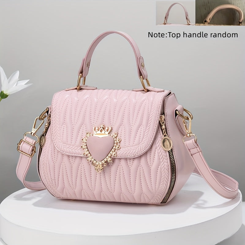 Casual Elegance, Chic Faux Leather Crossbody Bag for Women