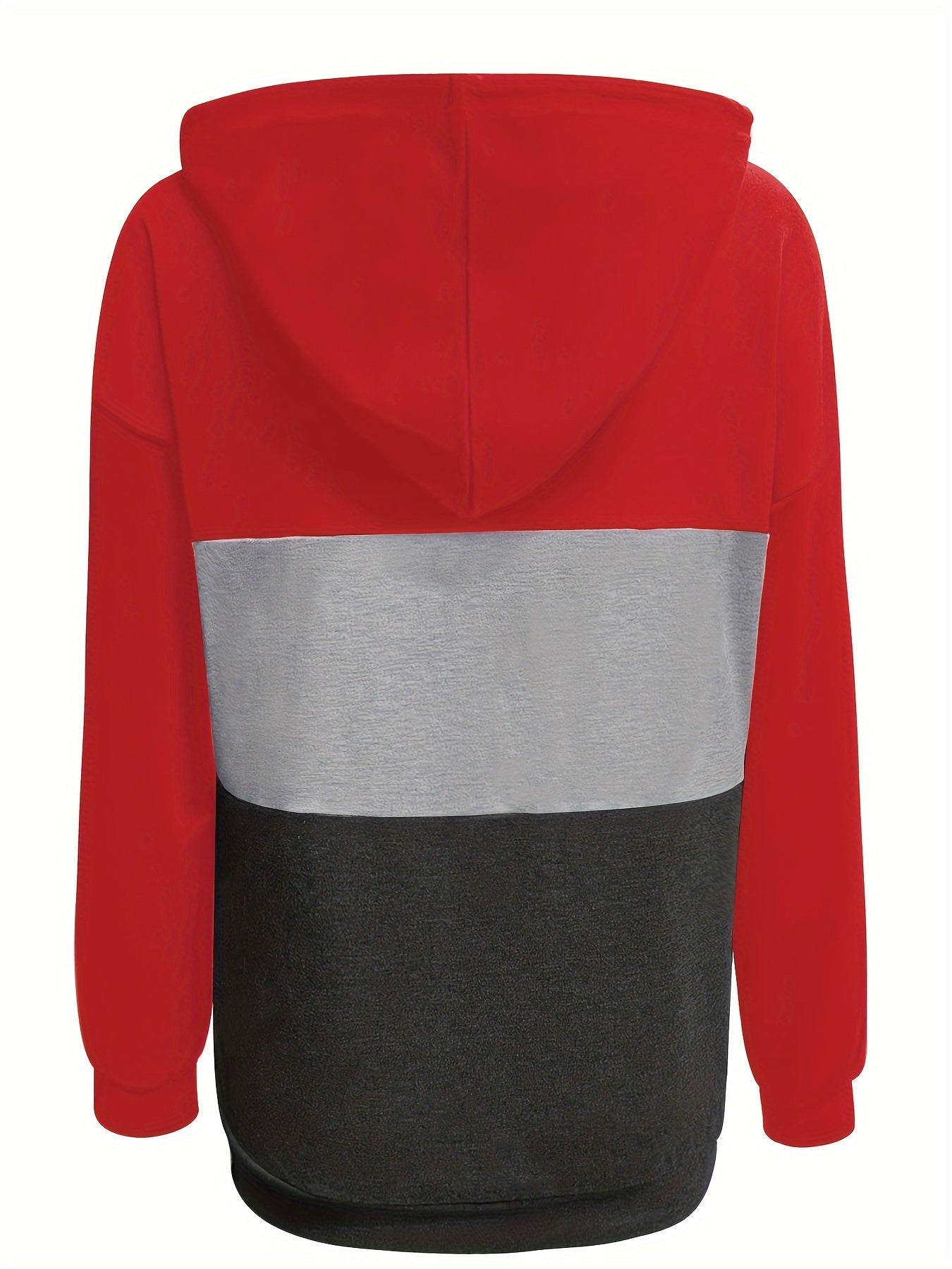 Sudadera con capucha y bolsillo tipo canguro en bloques de colores vibrantes: sudadera con capucha suave, informal, de manga larga con cordón y ajuste relajado: ropa cómoda para el día a día para mujer