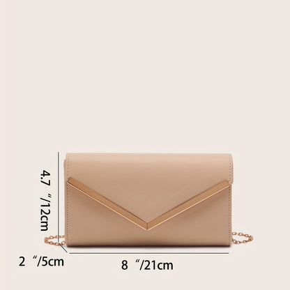 Trendy Envelop Square Crossbody Bag, Faux Leather Shoulder Bag