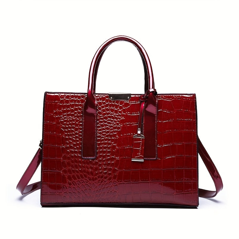 Trendy Crocodile Pattern Handbag for Women