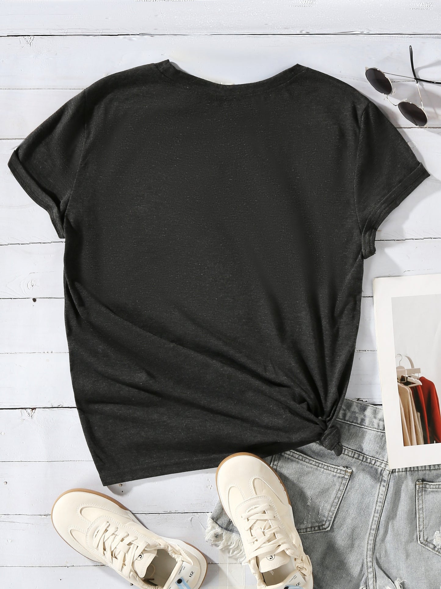 Vibrant Coffee Print Crew Neck T-Shirt - Soft, Breathable, Short Sleeve, Casual Wear for Spring & Summer - Women's Fashionable Clothing for Daily Life - LuxyXO