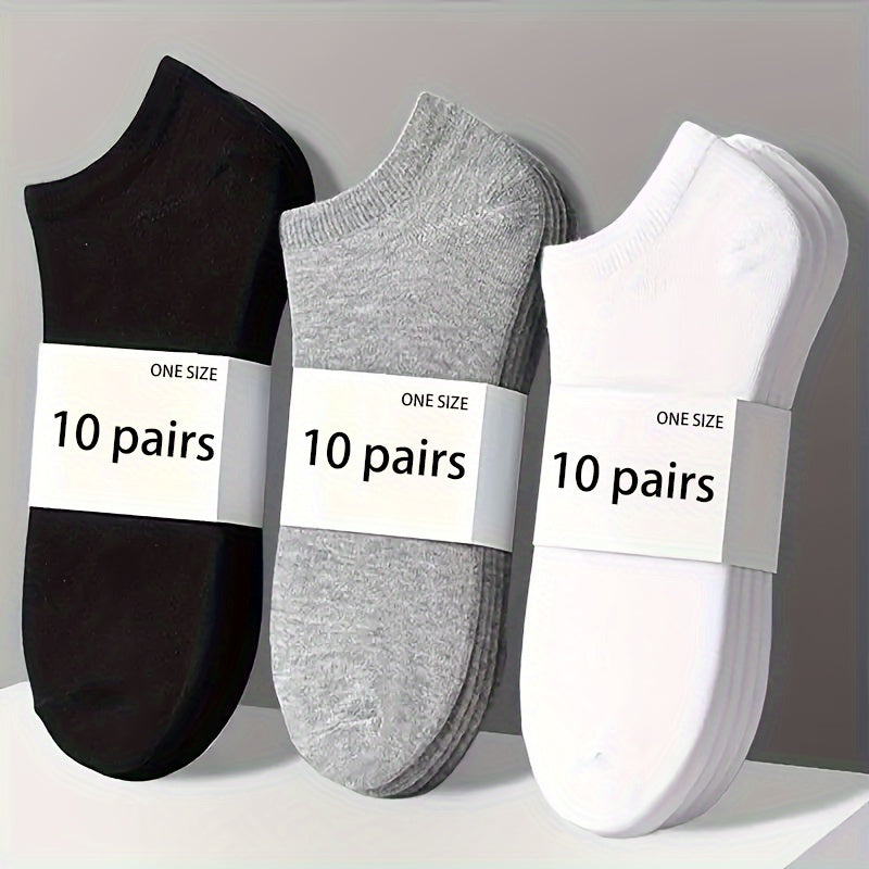 Comfort-Fit Ankle Socks  - Breathable & Lightweight 5/10-Pack - LuxyXO