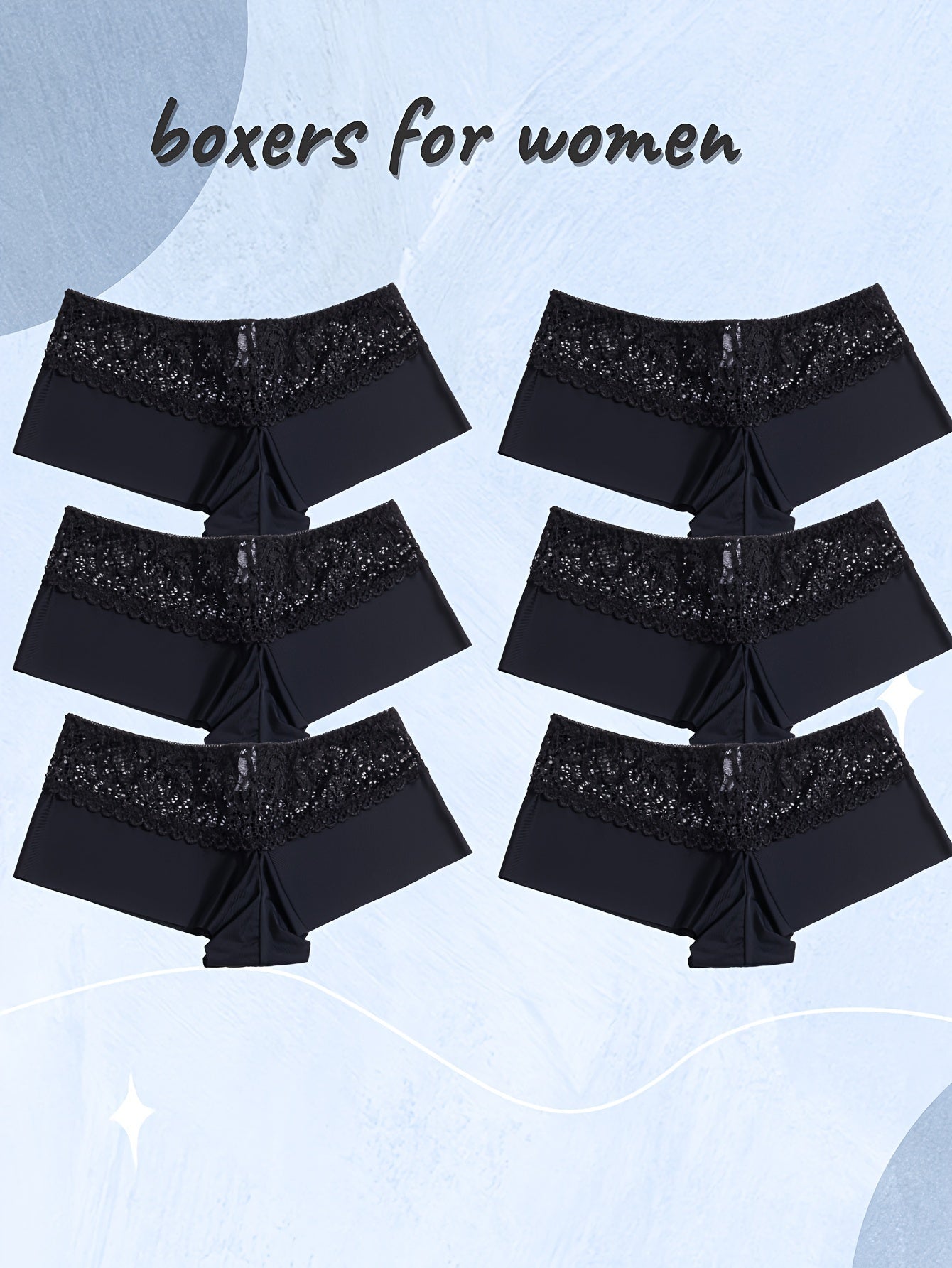 Ultra-Soft Lace-Stitched Boyshorts - Seamless Fit 6-Pack - LuxyXO