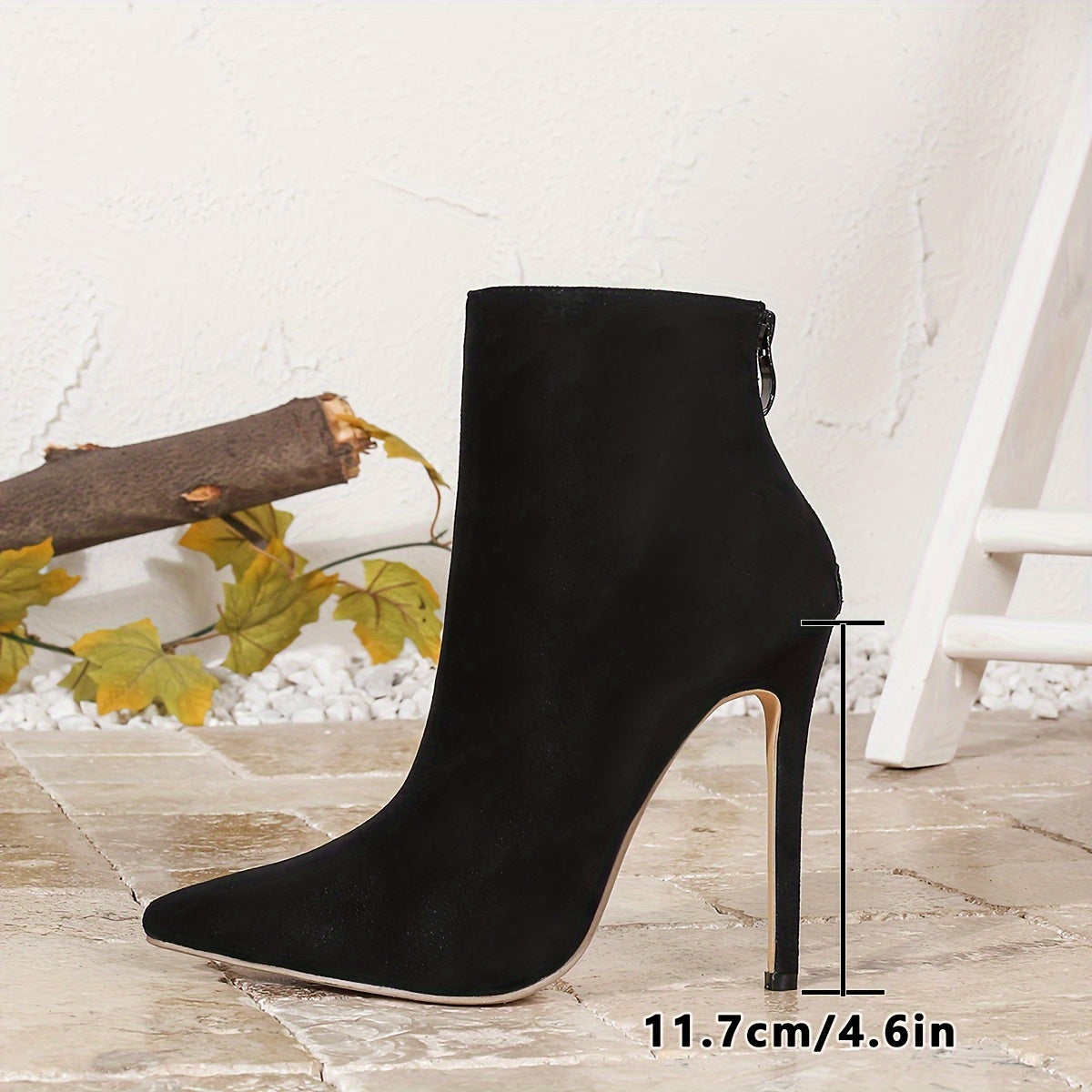 Elegant Women's Stiletto Ankle Boots - Pointed Toe, High Heel, Sleek Design with Back Zipper, Comfortable for All Seasons