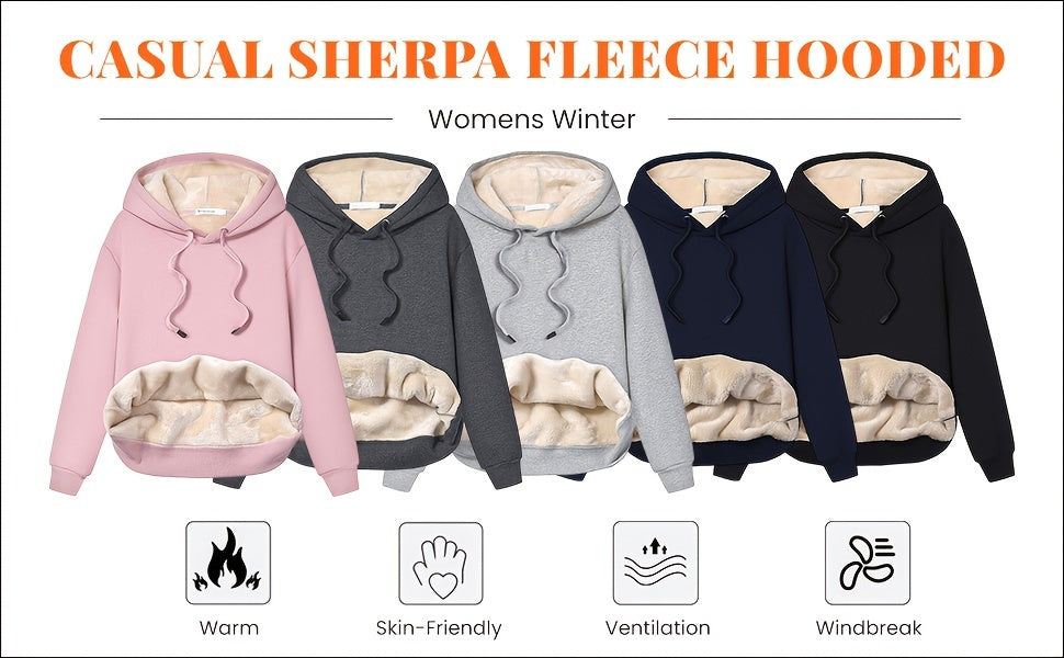 Winter Warm Jackets Thick Sherpa Lined Zip Up Hoodies Heavyweight Sweatshirt Coat