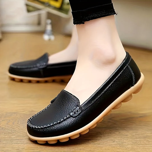 Cozy Comfort Round Toe Loafers - Soft, Lightweight, Slip-on Design