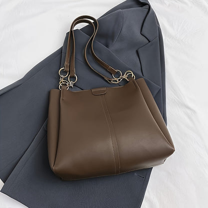 Elegant Women'S Tote Bag - Faux Leather Shoulder Bag