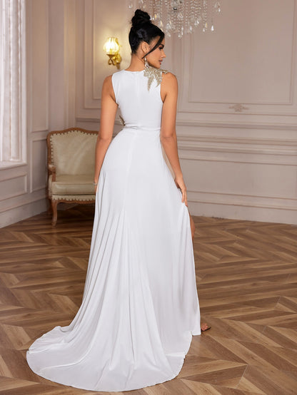 Vestido largo formal para mujer, vestido de fiesta de noche, perfecto para bodas y eventos de gala.