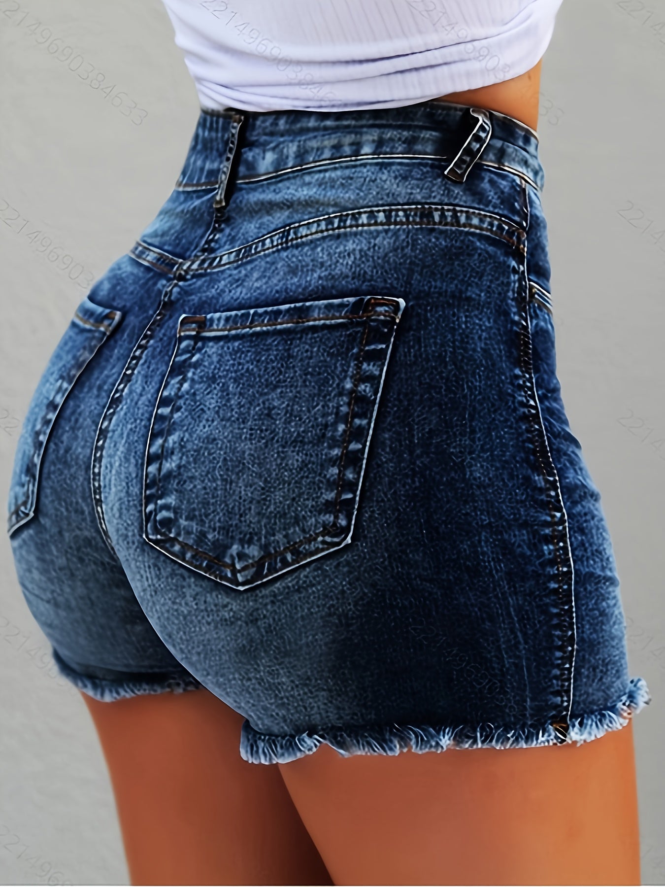 Women'S Denim Shorts Fringed Torn High Waist Jeans Hot Pants