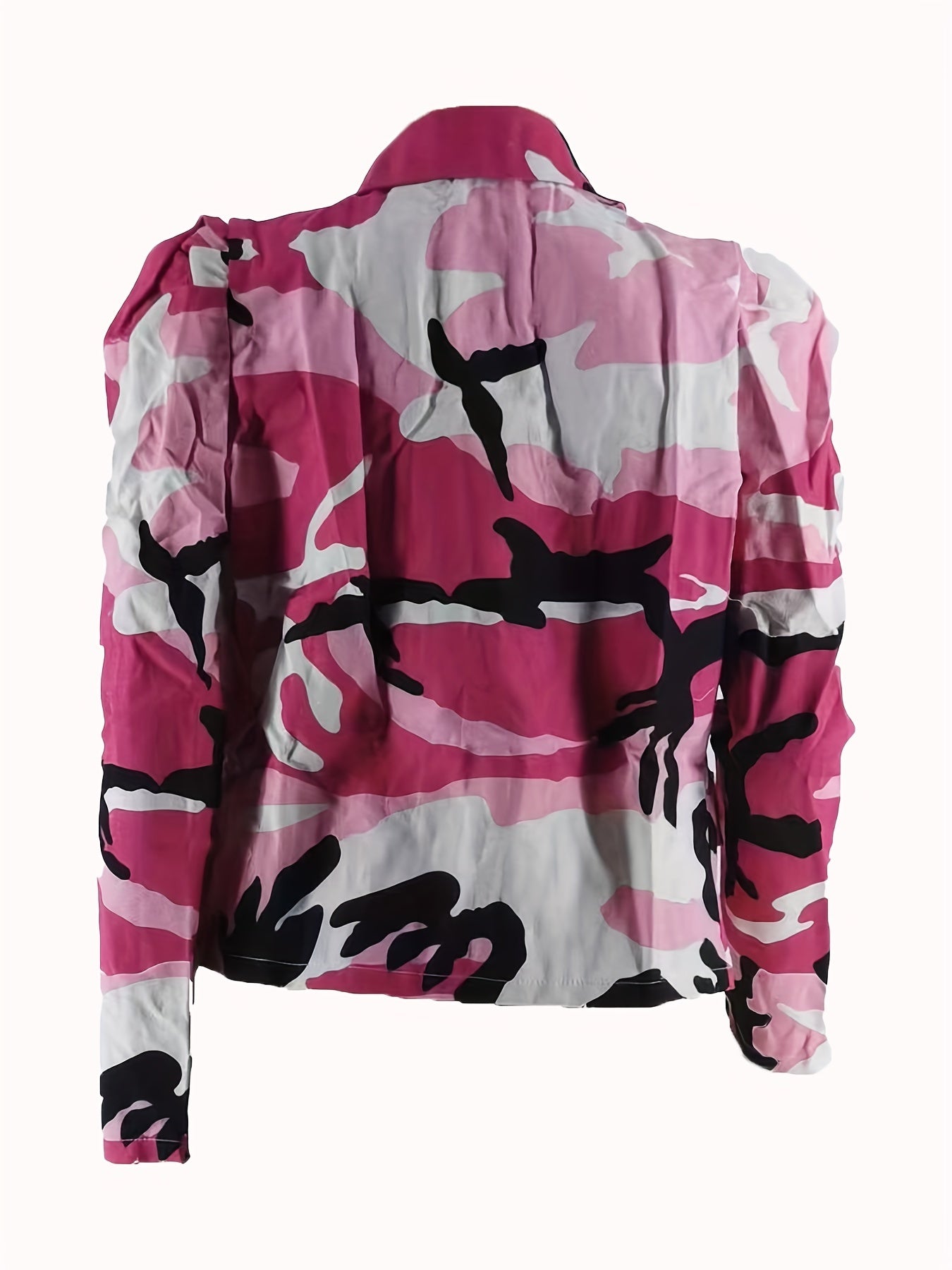 Chic Camo Print Bomber Jacket for Women